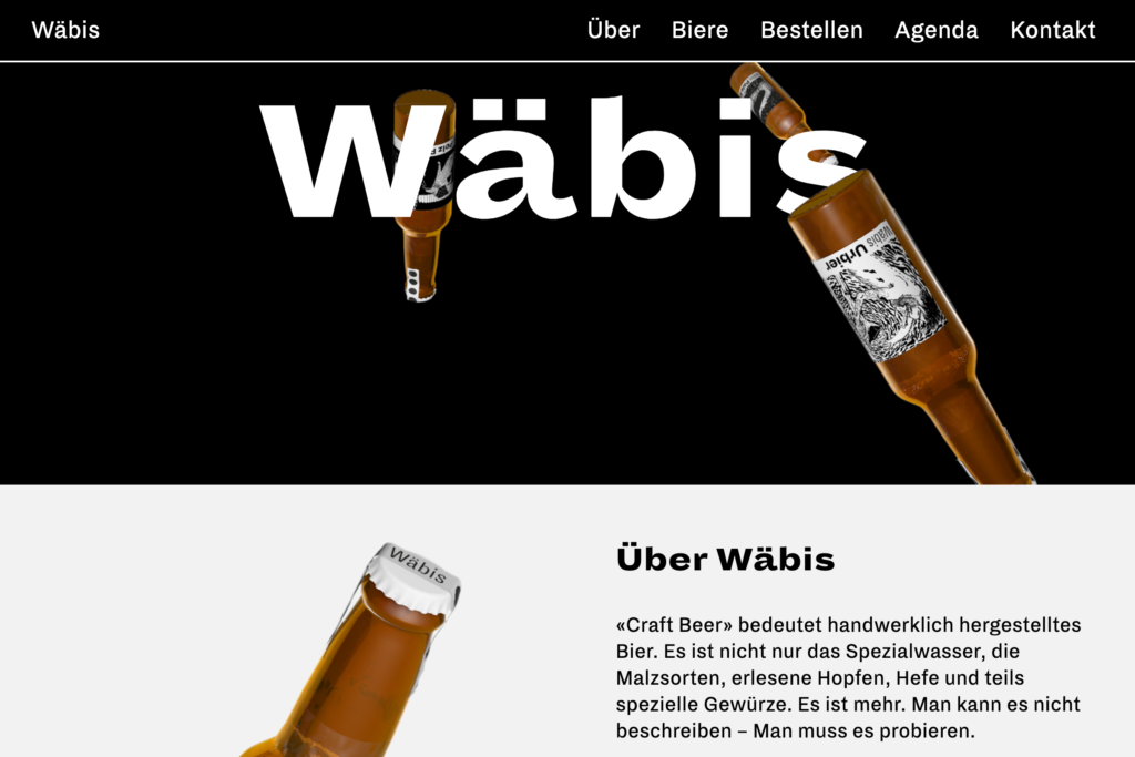 Captns – Wäbis Bier – Webseite Animation