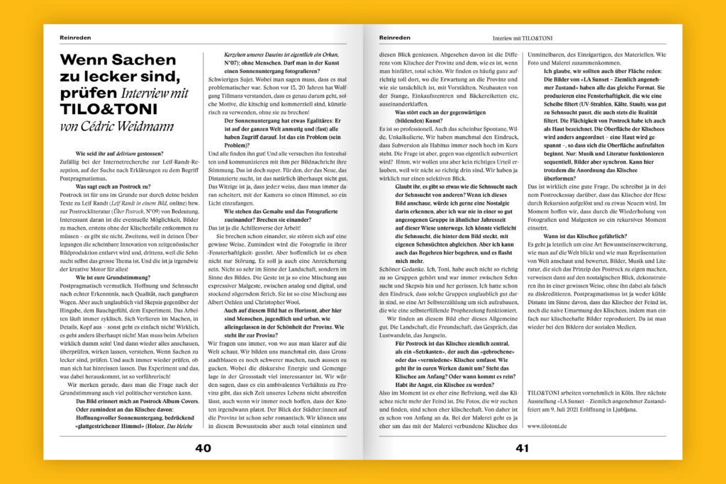 Captns Konzept und Gestaltung: delirium N°13