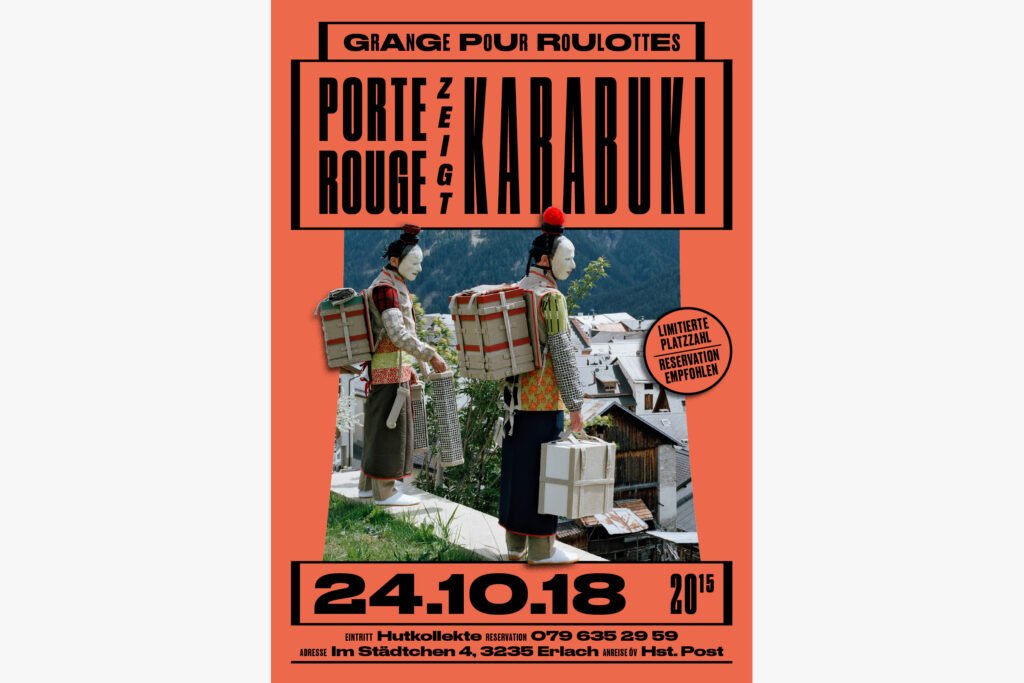 Captns – Identität Bühne Grange pour Roulottes – Plakatserie: Porte Rouge zeigt Karabuki