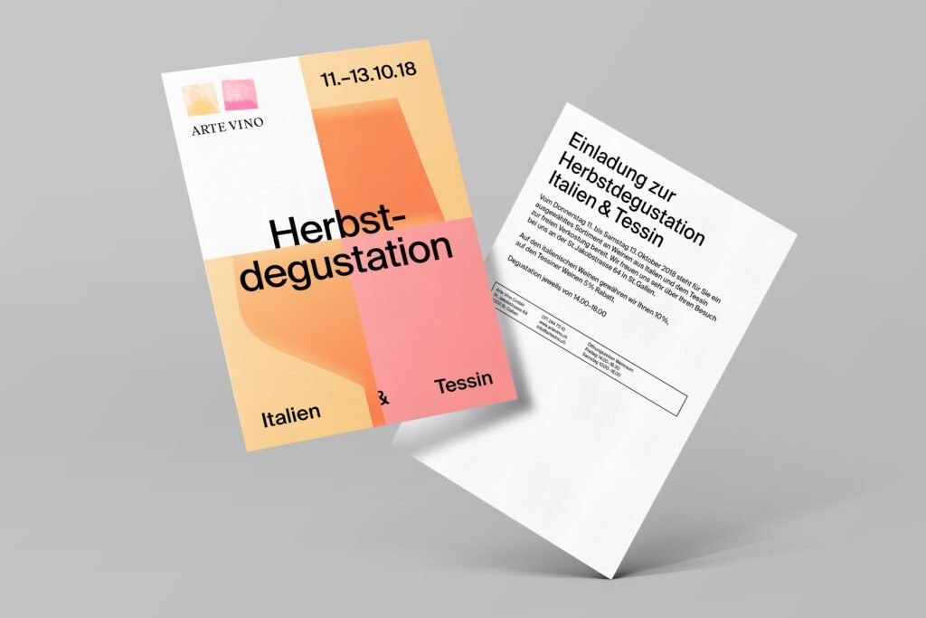 Captns Konzept und Gestaltung Arte Vino Flyer Herbstdegustation