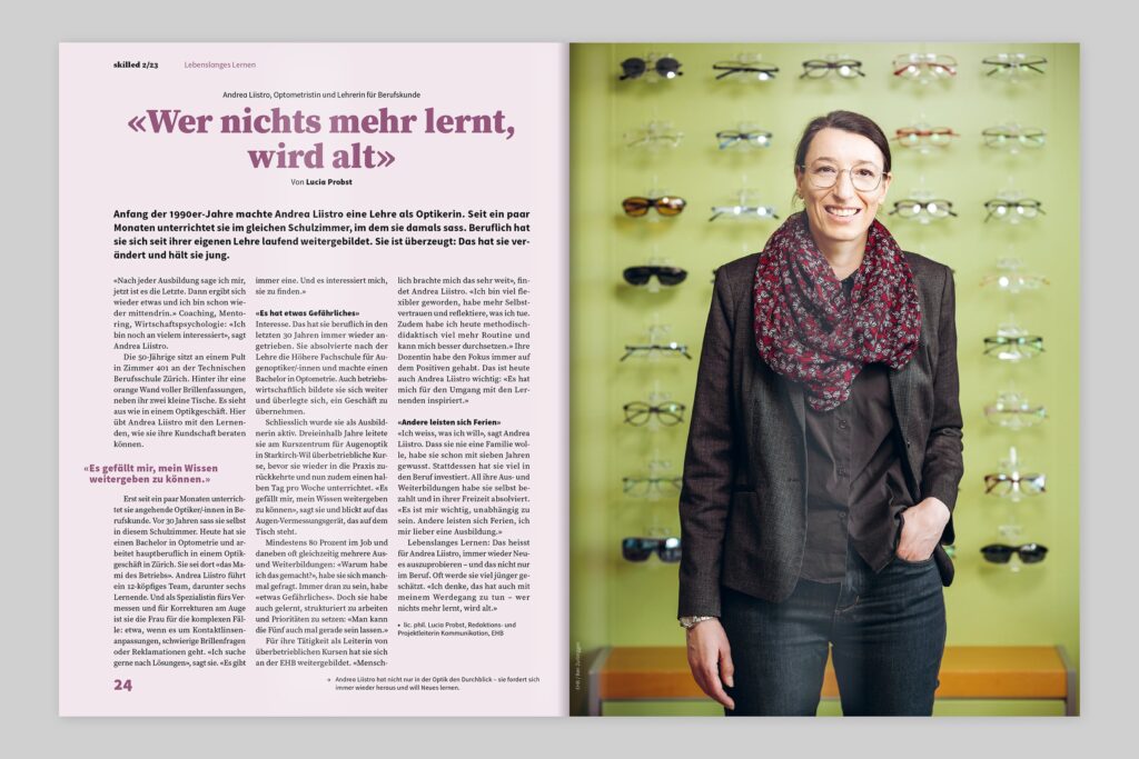 Captns Konzept und Gestaltung: Editorialdesign EHB-Magazin skilled