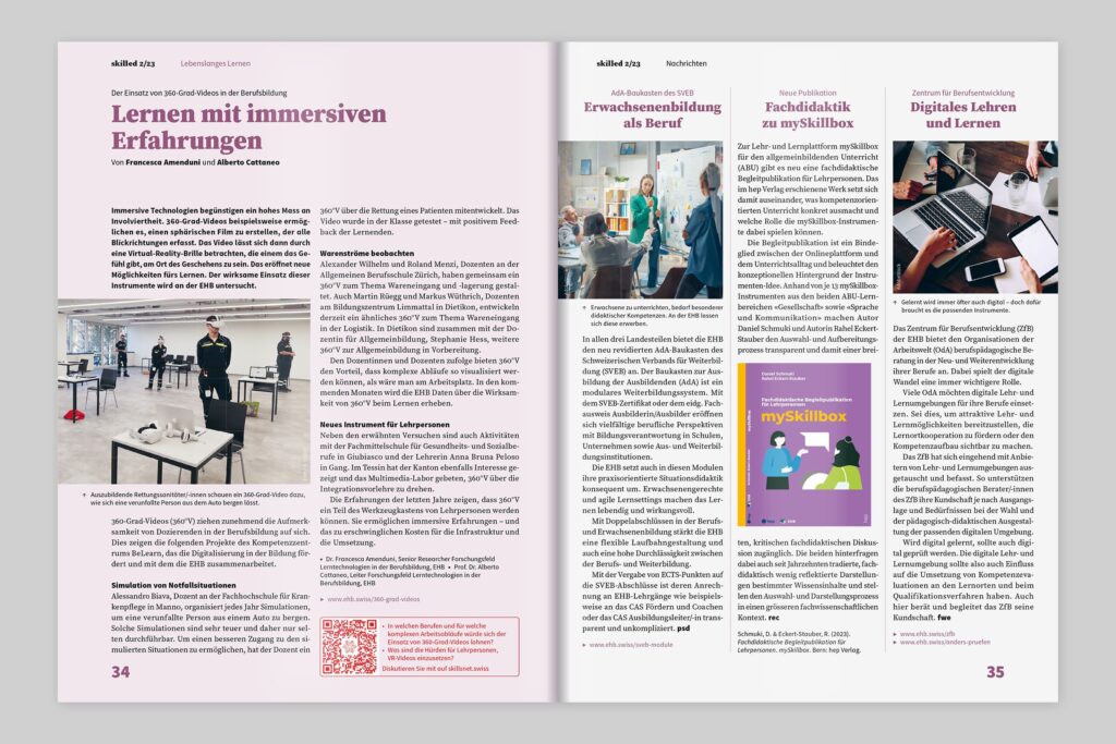 Captns Konzept und Gestaltung: Editorialdesign EHB-Magazin skilled