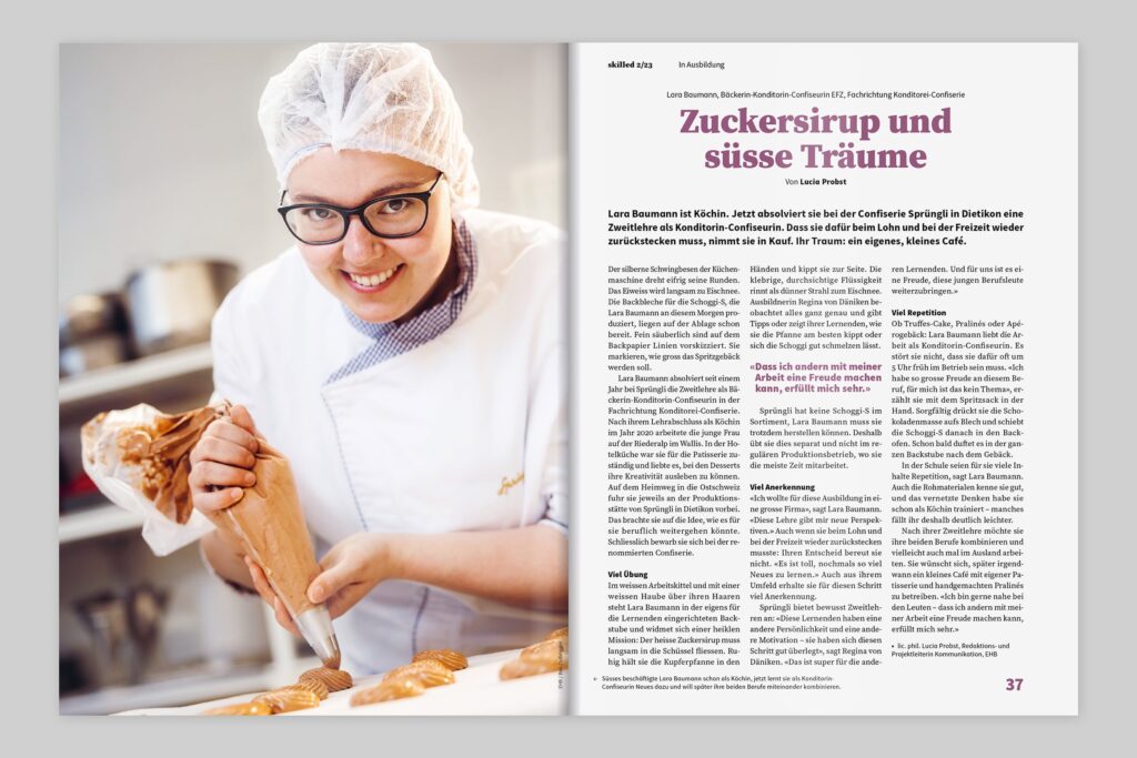 Captns Konzept und Gestaltung: Editorialdesign EHB-Magazin skilled