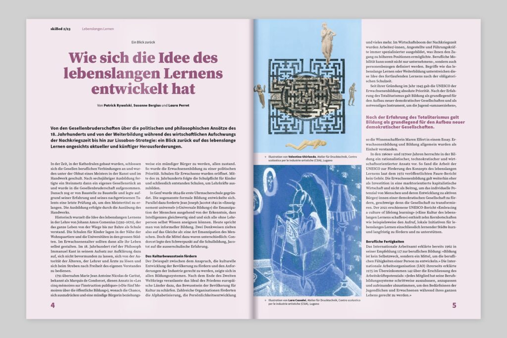 Captns Konzept und Gestaltung: Editorialdesign EHB-Magazin skilled