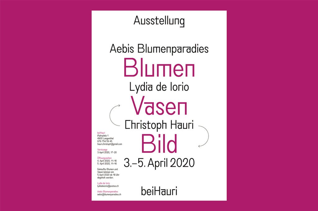 Captns Konzept und Gestaltung: Flyer Ausstellung «Blumen Vasen Bild»