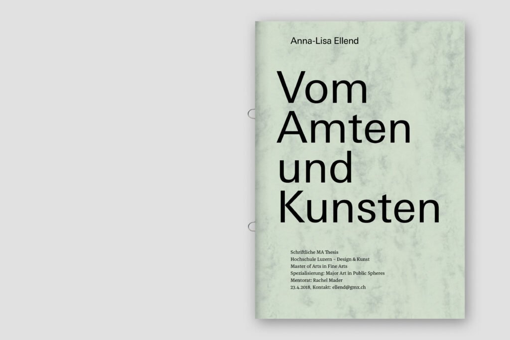 Captns Konzept und Gestaltung: Broschüre «Vom Amten und Kunsten» von Anna-Lisa Ellend