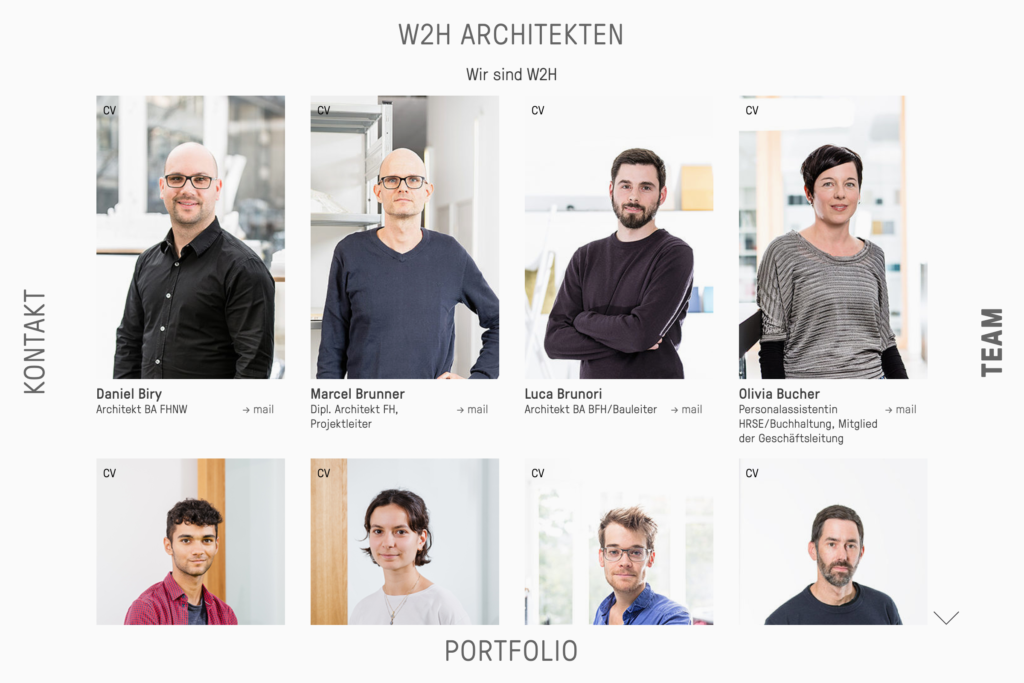 Captns Konzept und Gestaltung: Webseite W2H Architekten