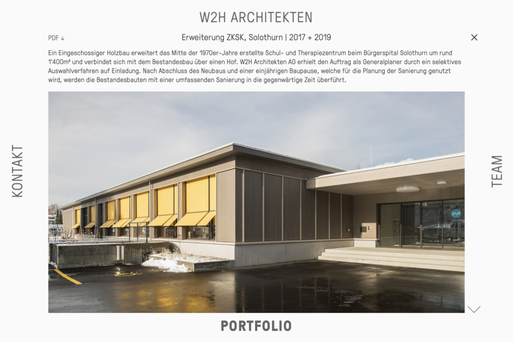 Captns Konzept und Gestaltung: Webseite W2H Architekten