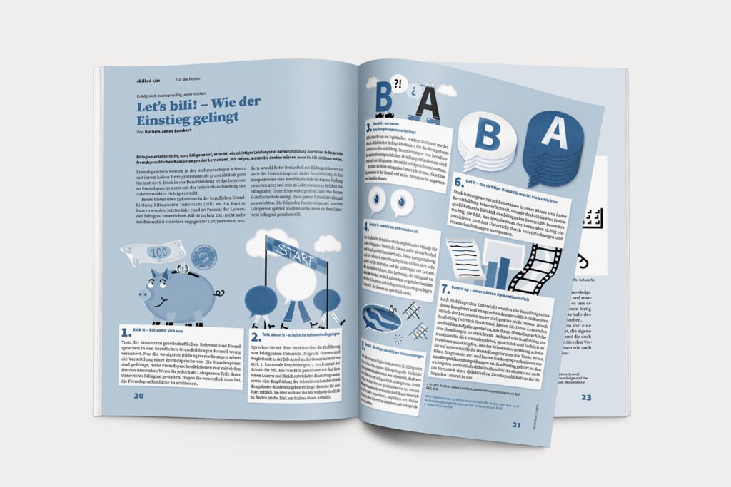 Captns Konzept und Gestaltung: EHB Magazin «skilled» Centerfold Ausgabe 1/21