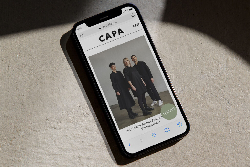 Visuelle Identitaet CAPA Salon: Webseite Mobile