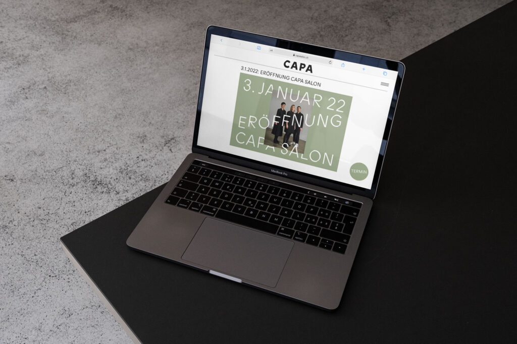 Visuelle Identitaet CAPA Salon: Webseite Desktop
